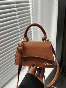 1pc Mini Handbag, Simple Casual Small Square Bag, Multi-Functional One-Shoulder Messenger. It Can Be Customized With Your Own Name. Teacher's Day Gift, Very Suitable For Going Out Shopping, Seaside Vacation Travel And Daily Use. Birthday Gift, Souvenir Bag For Friends Or Daughters.