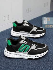 2025新款休闲男鞋，时尚透气网眼休闲轻便软底运动鞋，适合跑步、旅行、约会、休闲穿着 - 黑色 - 查看 4