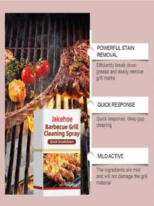 120ml Barbecue Grill Cleaning Spray, Portable Outdoor Grill Cleaner For Removing Oil And Stains, Oven And Stove Foam Cleaner