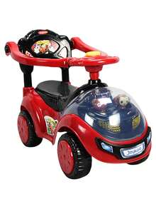 Joykoo Montable Correpasillos para Niños con Luz y Sonido Bastón con Toldo Protector - Rojo - Ver 3