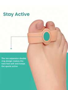4 piezas/2 piezas Separador de dedos de goma suave con 2 anillos, espaciador de dedos de silicona, apto para yoga y relajación diaria, diseño flexible y reutilizable, extensor de dedos, apto para cuidado de los pies tanto en hombres como en mujeres - Multicolor - Ver 5