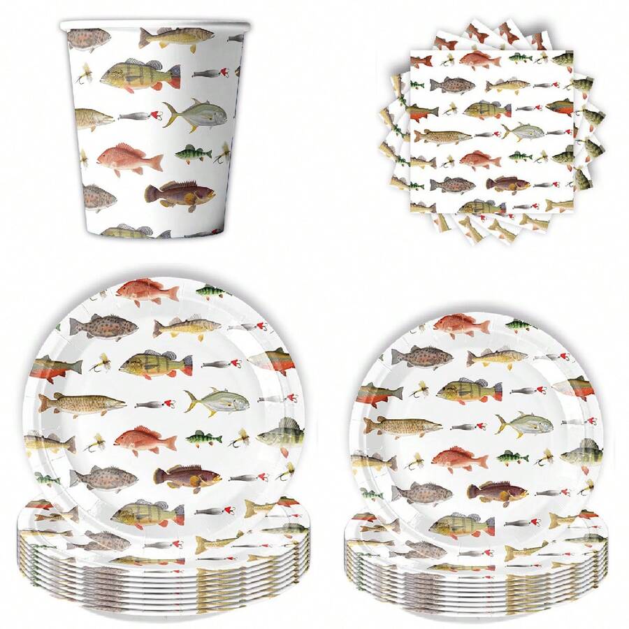 10pcs Fishing Theme Birthday Party Disposable Paper Plates Fish Appreciation Theme Birthday Party Tableware Various Fish Easy Paper Plates Holiday Celebration Birthday Party Tea Party Wedding Exquisite Crafts Fashion Match Decoration House Bedroom Decoration Storage Garden Birthday Decoration Decoration Decoration Style Paper Plate Party - Multicolor - View 1