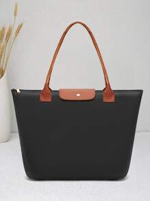 NEWHEY Bolso de hombro para mujer, bolso de mano con asa superior de nailon, bolso de fin de semana plegable estilo hobo