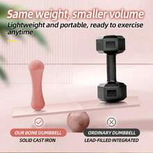 DDCAQIOUA 6 公斤（3 公斤*2）1 对女士多功能哑铃套装，非常适合家庭和健身房锻炼、手臂训练和瑜伽，骨形铁哑铃 - 水藍色 - 查看 4