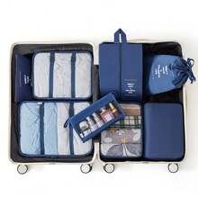 8pcs Travel Organizer Bags Set, Waterproof Portable Packing Cubes, Clothes Storage Bags, Luggage Organizers, Underwear Bags, Waterproof Zipper Packing Pouches, Travel Essentials, Dorm Necessities, Back To School Nylon, For Students, Teachers, Beach, Summer Vacation