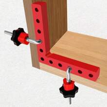 Un set de 140 mm de abrazadera de posicionamiento de aleación de aluminio de 90 grados, abrazadera de ángulo recto, herramienta de carpintería para marcos de cuadros, cajas, gabinetes y cajones, un set de 3 piezas (1 abrazadera de esquina y 2 soportes de montaje)