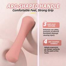 DDCAQIOUA 6kg(3kg*2)1 Pair Of Women's Multifunctional Dumbbell Set, Perfect For Home And Gym Workouts, Arm Training And Yoga, Bone Shaped Iron Dumbbells - Pink - View 7