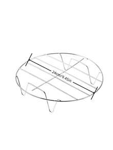 1pc Stainless Steel Circular Cooking Rack - Perfect For Air Fryers, Soup Pans, Cake Plates & Ovens! Seafood Boil - Default - View 3