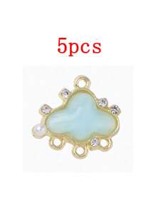 Set de 5 piezas de accesorios de estilo coreano con encantos de nube dulce y concha, material de aleación para manualidades de joyería, aretes, pulseras, collares, decoraciones para uso diario de mujeres