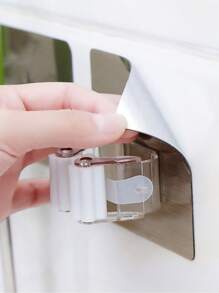 12pcs/4pcs/2pcs/1pc White Wall Mounted Strong Hook Clips, Mop Clip Storage Clips For Bathroom And Kitchen Storage