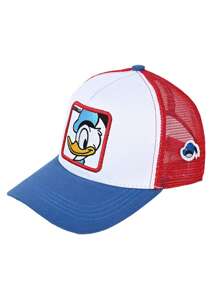 Disney 1pc Disney Fashionable Hip Hop Cartoon Print Wide Brim Sun Protective Hat