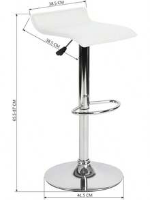 HOMEMAKE Furniture Taburete de Bar de Diseño Moderno Ajustable Giratorio de 360 °   con Cojín de Asiento Aerodinámico para Cocina Bar Sala de Estar Juego de 2 Blanco - FLANAGAN BLANCO - Ver 4