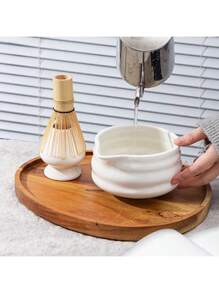 5件套日式抹茶碗、抹茶筅、抹茶勺、抹茶刷、陶瓷茶杯套装、抹茶冲泡工具、返校套装、节日礼盒、万圣节礼盒 - 日式抹茶筅套装 - 抹茶套装包含抹茶筅和抹茶碗（带嘴抹茶碗）、抹茶筛、抹茶筅架和抹茶勺 - 精致竹制抹茶筅，送给抹茶爱好者的绝佳礼物 - 彩色 - 查看 5