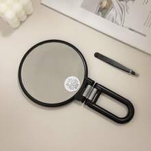 1pc 50X/40X/30X Handheld Magnifier, Double-Sided Mirror + Tweezers, 1X/40X Zoom, 360° Adjustable Handle, Foldable Travel Makeup Mirror, Handheld & Stand Design, Portable For Travel, Suitable For Daily Makeup, Shaving, Eyebrow Grooming, Great Gift - Multicolor - View 33