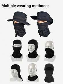 滑雪面罩巴拉克拉法帽全脸面罩渔夫帽迷彩巴拉克拉法帽狩猎面罩防风透气面罩 - A - 查看 5
