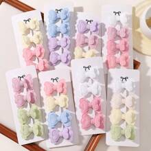Set de 4 pasadores de mariposa de doble capa de unicolor, accesorios de pelo lindos y versátiles para niños
