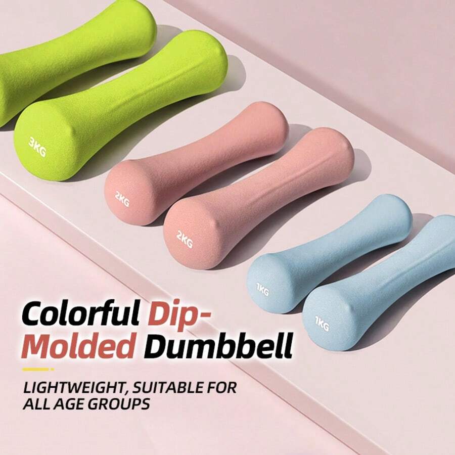 DDCAQIOUA Bộ tạ đa năng 6kg (3kg * 2) dành cho nữ, hoàn hảo cho các bài tập tại nhà và phòng tập thể dục, tập tay và yoga, tạ tay sắt hình xương - Quả xanh - Xem 1