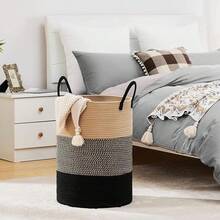 2PCS Cestos para Ropa Sucia XL - 58L Lavandería Plegable, Organización Hogar, Cestos para la Colada con de Cuerda, Cestos para Dormitorio, Baños, Sala para Organizar Ropa o Juguetes - 2Pcs Negro - Ver 9