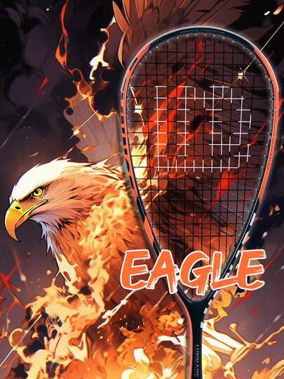 SALYWEE [US Local Stock, Hot Selling] EAGLE Squash Racket With Free Bag, New Technology Carbon Fiber Material, Ultra-Lightweight And Durable, Indoor Outdoor Sports Squash Training Supplies For Men & Women, Professional Competition Sports