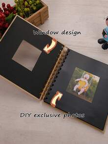 Custom Personalized Children's Photo Album, Customizable Text, 6-Inch Hollow Black Inner Pages Album, Suitable For Developing Children's DIY Handicraft Ability, Suitable As Gift For Children, Classmates, Graduation Season Back To School - Multicolor - View 3