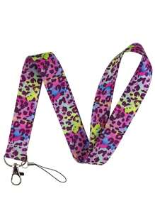 1pc Colorful Leopard Print Lanyard ID Card Holder Set, Suitable For Doctors, Nurses, Students, Teachers, Exhibition Staff ID Badge Lanyards, Can Be Used As Exhibition, Gift, Keychain Or Daily Use Car Accessories Bag Charm School