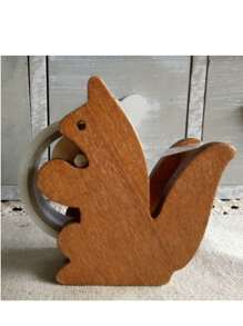 Wooden Craft Tape Seat, Squirrel Iron Teeth, Wooden Grocery Small Rack Back To School