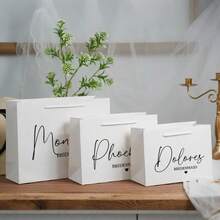 1pc Customized Bridesmaid Groomsman Wedding Gift Bag, Personalized Paper Reusable Bridal Shower Party Favor Gift Bag,Multi-Functional,Durable,Ornamental,Reusable,Exquisite,Stylish,High-Quality,Colorful,Modern,Custom,Personalized,Unique,Ideal Gifts For Him,Ideal Gifts For Her,Boyfriend,Dad,Girlfriend,Mom,Family,Friends,Tea Room,Home,Garden,Office,For Anniversaries,For Valentine's Day,For Mother's Day,For Birthdays,For Father's Day,For Graduation,For Weddings,For Housewarming,Home Decor,Home Decor,Warm Ambience,Winter Grace - Multicolor - View 6