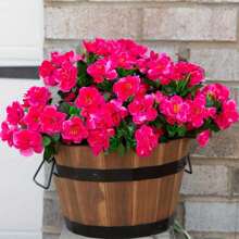 4 Realistic Artificial Flowers - UV Resistant Fabric Bouquet, Suitable For Indoor And Outdoor Decoration, Perfect For Potted Plants, Porch, Terrace, Balcony, Garden, Courtyard - No Container Required, Artificial Outdoor Flowers