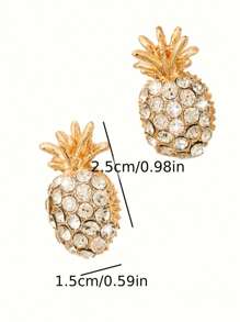 1 Pair Of Fruit Pineapple Earrings, Luxury Style, Chic & Creative Jewelry For Girls