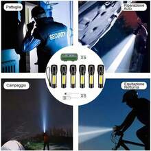 Rechargeable LED Flashlight 10 Pack, Tactical Flashlight With XPE+COB Light, Portable LED Flashlight With 5 Light Modes, Hiking, Running, Emergency Use In Power Outages - Black - View 8