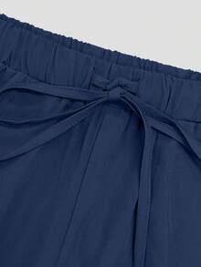 Conjunto de blusa y pantalón de unicolor para mujer, uniforme para laboratorio/hospital/cuidado de mascotas - Azul Marino - Ver 8