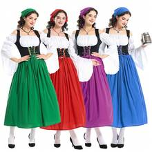 Cos Costume Adult Medieval Farm Maid Munich Beer Festival Long Dress Parent-Child Performance Costume - Purple - View 2