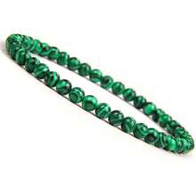 1 pieza Pulsera artesanal de cuentas de crisocola, pulsera de curación de energía con cuentas de 4/6/8/10mm, joyería para aliviar la ansiedad, suerte y encanto