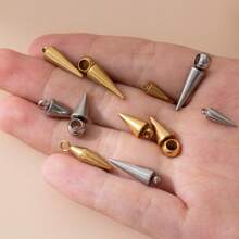 10 Stücke Konus Dekor Spitze Hypoallergene Anhänger Edelstahl Dekor mit kleinem Loch Konus Anhänger für DIY Ohrring Armband Halskette Schmuckherstellung