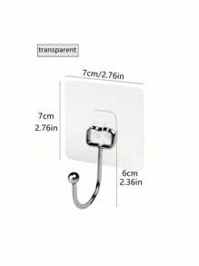 12pcs/4pcs/2pcs/1pc White Wall Mounted Strong Hook Clips, Mop Clip Storage Clips For Bathroom And Kitchen Storage