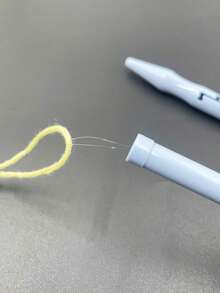 1 Set de Kit de Punch Needle de color azul claro DIY, 4 longitudes de aguja ajustables, agujas de acero inoxidable, grosor de 0.5cm/0.2 pulgada, herramientas de bordado y tejido para todo el año, adecuado para proyectos creativos de bordado - Azul - Ver 6