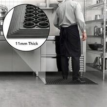 Commercial Restaurant Floor Mats, Non-Slip, Grease Resistant Rubber Mats, Black - Rectangular - View 5