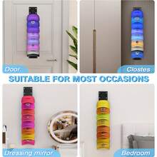 1/2件棒球帽收纳架，强力粘性壁挂帽架，多层帽子收纳展示架，可挂18顶帽子的壁挂帽钩，适用于衣柜门和卧室（黑色） - 彩色 - 查看 6