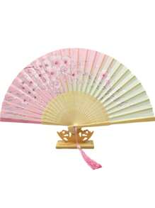 Antique Folding Fan, Bamboo Fan, Chinese Silk Fan, Chinese Role-Playing Fan, Dance Fan, Mask Fan, Handheld Bamboo Silk Folding Fan, Clothing Accessories, Dance Performance Props, Classic Ancient Chinese Pattern Folding Fan, Japanese Landscape Dance Performance Fan, Disco Fan, Charming And Elegant Retro Style Of China And Japan, Best Gift For Women