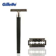GILLETTE 吉列超级蓝双刃安全剃须刀，经典男士剃须刀，含1个剃须刀架和6片剃须刀片 - 黑色 - 查看 7