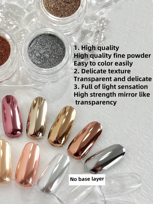Golden Mirror Powder For Nail Art - High-End, Highly Reflective, Fine Texture, Sparkly New Nail Decor