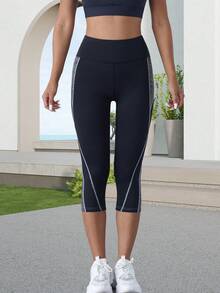 1Pc Women'S Sport Yoga Capri Leggings Tights - charcoal ash - View 4