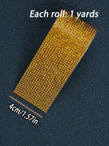 1 码自粘闪亮水晶水钻钻石丝带、圣诞装饰水钻闪光贴纸、DIY 汽车电脑化妆台工艺品、婚礼派对装饰贴纸包装卷、2mm 水钻生产工艺（红色/银色/粉色/金色）