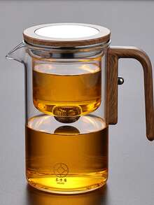 Heatproof Borosilicate Glass Teapot With Magnetic Floating Tea Cup, Tea Separation Infuser Teaware Set - Transparent - View 4