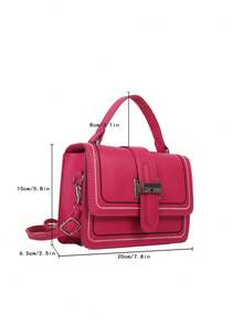 Mini bolso de mujer con solapa acolchada y estilo elegante - Rosa Fucsia - Ver 12