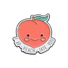 Creative Cartoon Cute Fruit Series "You Are A Genius" Peach, Apple, Pear Design English Text Brooch Pin, Versatile Delicate Badge Accessory - Multicolor - View 8