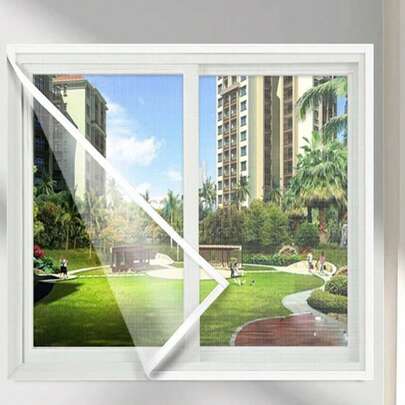 1 pieza Malla de pantalla de ventana autoadhesiva, red invisible a prueba de insectos para uso doméstico en verano, fácil instalación