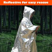 2pcs Emergency Sleeping Bag Set - Includes 1pc Aluminum Foil Lining Emergency Raincoat And 1pc Emergency Sleeping Bag, Portable Blanket Survival Gear, Warm Camping Bag, Essential Outdoor Hiking Travel Equipment