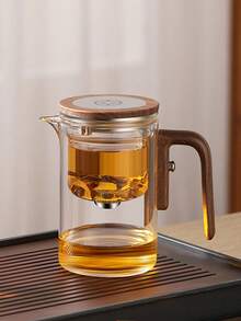 Heatproof Borosilicate Glass Teapot With Magnetic Floating Tea Cup, Tea Separation Infuser Teaware Set - Transparent - View 5