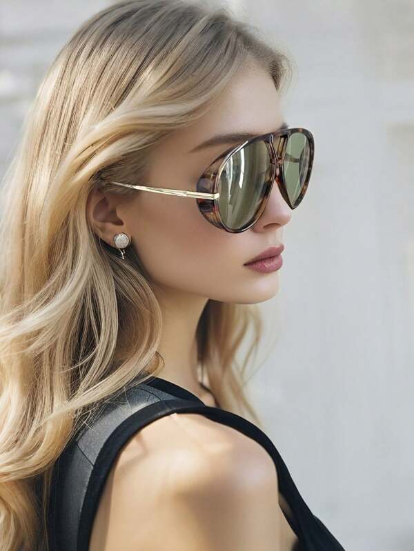 SeeBand Aviator Fashion Glasses For Men Retro Oversized Round Fashion Glasses Vintage Shield Shades Big Frame Fashion Glasses, European & American Style Fashion Glasses, Outdoor Traveling & Street Style Accessories Fashion Glasses For Women Shades Eyeglasses Fall Winter Outfits Beach Accessories Vintage Y2k Basics Business Casual Gifts